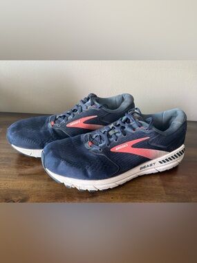 Brooks Beast 20 Comfort Running Shoes Sneakers Navy Mens Size 12 READ!